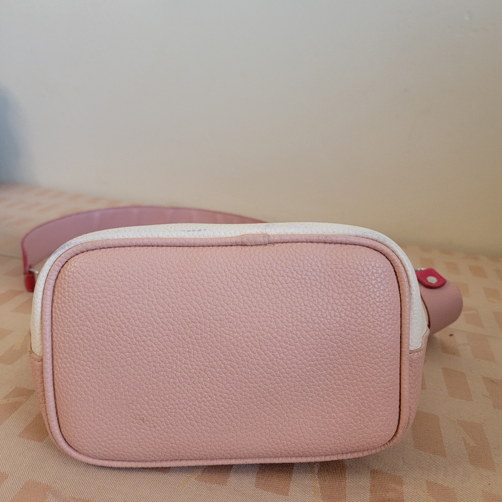 FIND KAPOOR Pingo Bag Vegan Pebble Leather 2tone Pink Crossbody - Picture 15 of 16